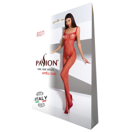 Бодістокінг Passion BS071 red, комбінезон на бретелях - - фото №5