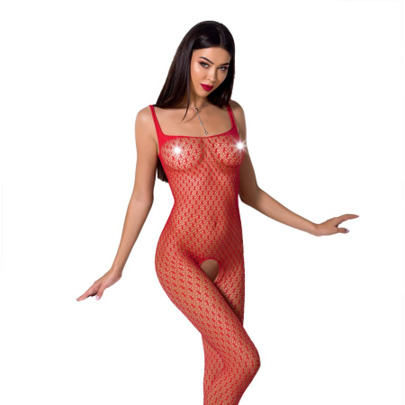 Бодістокінг Passion BS071 red, комбінезон на бретелях - фото