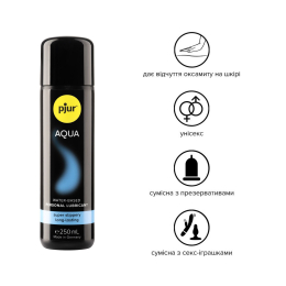Лубрикант на водній основі pjur Aqua 250 мл, ефект оксамитової шкіри без прилипання - - фото №2