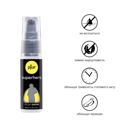Пролонгувальний гель pjur Superhero Serum 20 мл, створює невидиму плівку, що знижує чутливість - фото №2