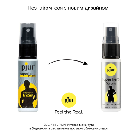 Пролонгувальний спрей pjur Superhero Strong Spray 20 ml, з екстрактом імбиру, всотується в шкіру - фото №3