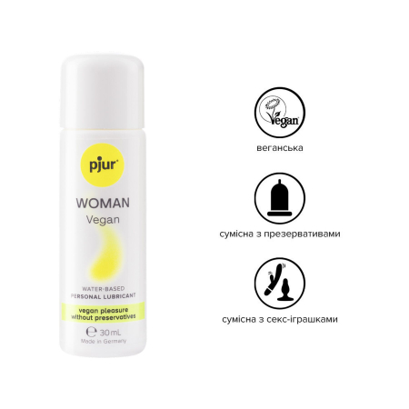 Лубрикант на водній основі pjur Woman Vegan 30 мл, чистий веганський склад, без консервантів - фото №2