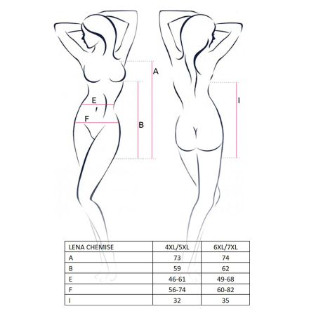 Сорочка приталена з відкритою спиною Passion LENA CHEMISE 4XL/5XL, red, трусики - фото №6