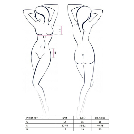 Комплект білизни Passion Exclusive PETRA SET L/XL, black, стрінги, широкий пояс, ліф-топік - фото №6