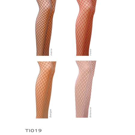 Колготки в сіточку без виділених трусиків Passion TI019 типу Кабаретка 1/2 (fishnet), nero - фото №3
