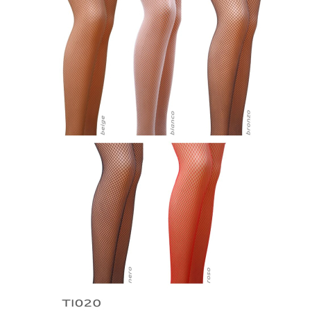 Колготки в сіточку без виділених трусиків Passion TI020 типу Кабаретка 1/2 (fishnet), nero - фото №3