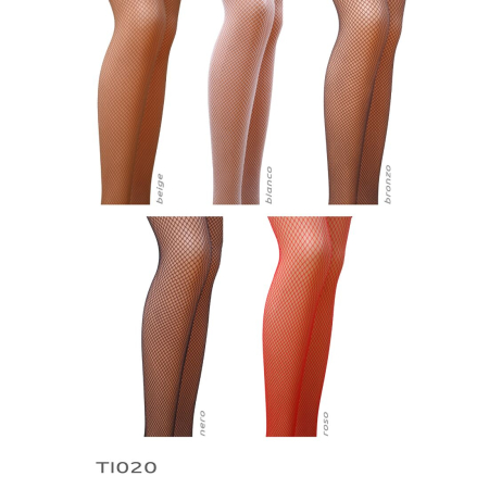 Колготки в сіточку без виділених трусиків Passion TI020 типу Кабаретка 3/4 (fishnet), nero - фото №3