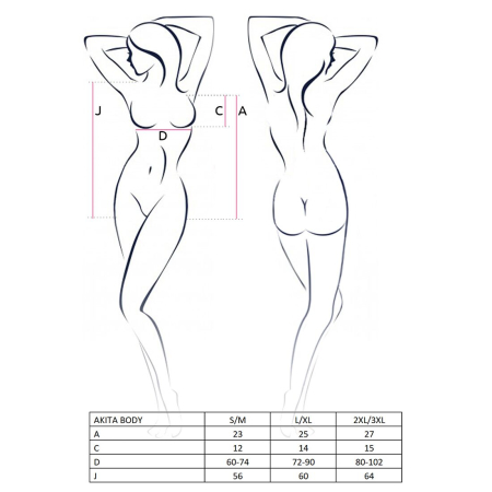 Боді з високим вирізом стегна Passion Exclusive AKITA BODY S/M, red №7