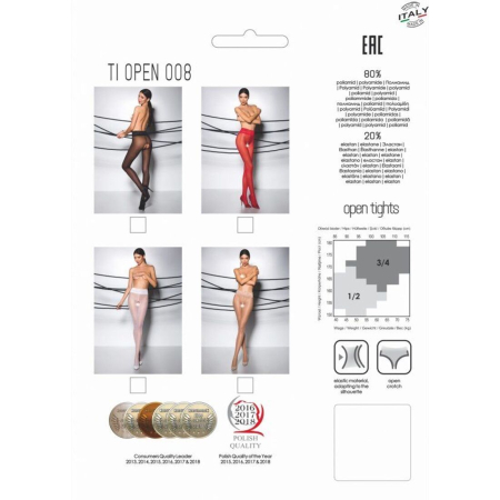 Еротичні колготки Passion TIOPEN 008 1/2 (30 den), black, з вирізом - фото №6