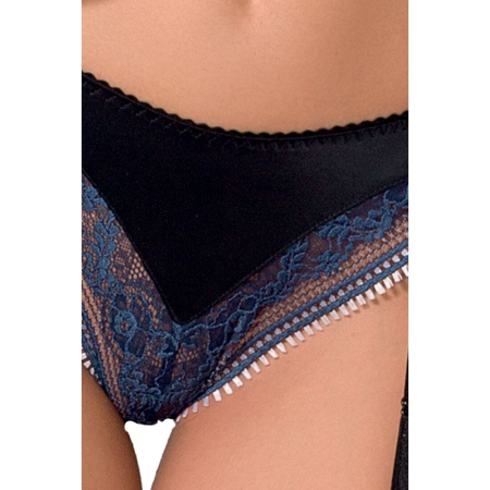 Комплект білизни Passion Exclusive GISELE SET XXL/XXXL, black, ліф, трусики з пажами №5