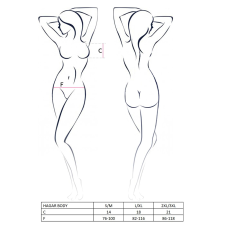 Боді-монокіні Passion Exclusive HAGAR BODY L/XL, black - фото №7