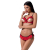 Комплект білизни Passion Exclusive CHERRY SET OpenBra S/M, red, відкритий ліф, трусики-спідничка - фото