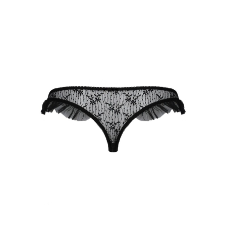 Трусики з оборками Passion Exclusive DONIA THONG L/XL, black - фото №6