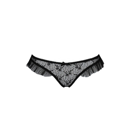 Трусики з оборками Passion Exclusive DONIA THONG S/M, black - фото №5
