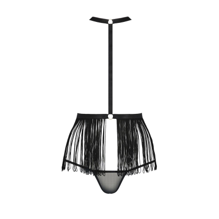 Комплект білизни Passion Exclusive INDRA SET OpenBra XXL/XXXL, black, стрінги, портупея з бахромою - фото №5