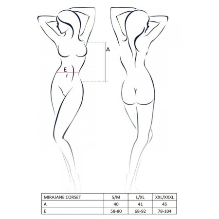 Напівпрозорий корсет Passion Exclusive MIRAJANE CORSET L/XL, black - фото №7