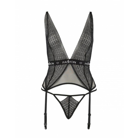 Напівпрозорий корсет Passion Exclusive MIRAJANE CORSET XXL/XXXL, black - фото №5