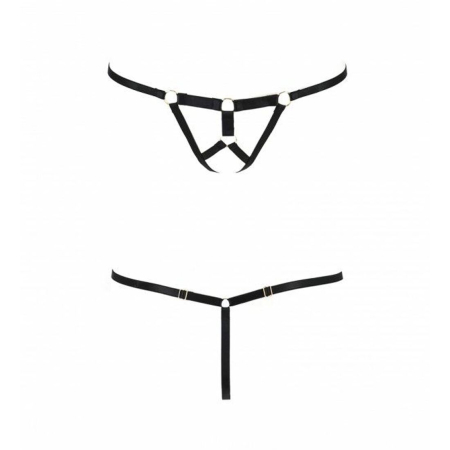 Трусики стрінги зі стреп Passion Exclusive ARMANDA THONG L/XL, black №5