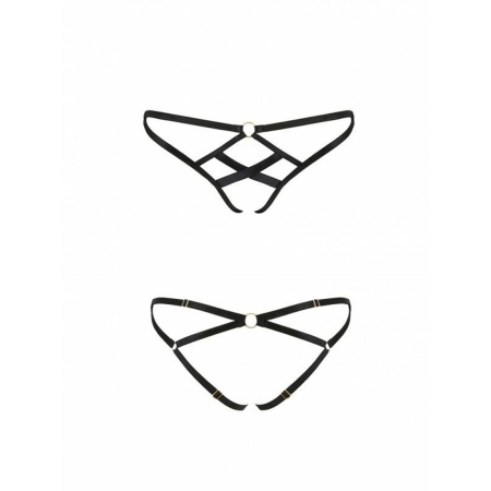 Трусики з стреп Passion Exclusive NICKY THONG L/XL, black - фото №5