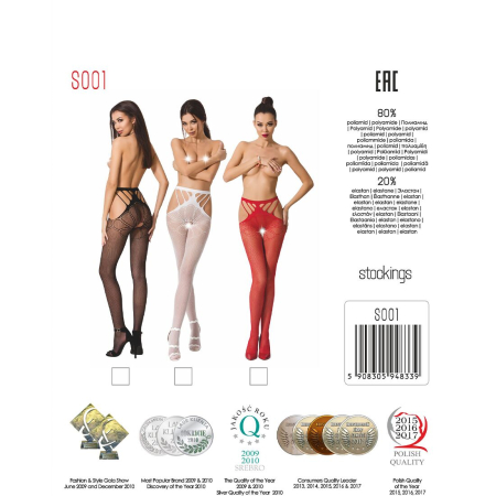 Еротичні колготки-бодістокінг Passion S001 black,, з доступом та з відкритими стегнами - фото №7