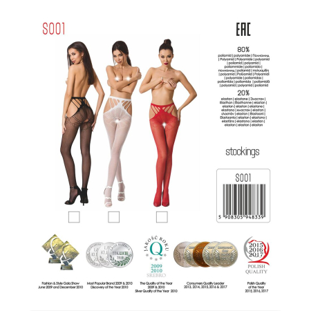 Еротичні колготки-бодістокінг Passion S001 red, з доступом і з відкритими стегнами - фото №5