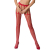 Еротичні колготки-бодістокінг Passion S004 red, імітація високих панчіх та тоненького пояска - фото
