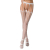 Еротичні колготки-бодістокінг Passion S004 white, імітація високих панчіх та тоненького пояска 