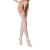 Сітчасті панчохи-стокінги Passion S018 One Size, White, імітація пояса, сітка з вертикальними смужка - фото