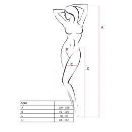 Сітчасті колготки-бодістокінги Passion S019 One Size, Red, імітація трусиків, відкритий доступ - - фото №4