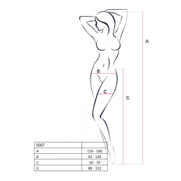 Еротичні колготки-бодістокінги Passion S023 One Size, White, імітація панчіх з ромбами та пояском - - фото №4