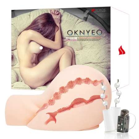 Мастурбатор-попка Kokos Oknyeo 2WayPlus з функцією масажу та вібрацією, два входи: вагіна та попка - фото №8