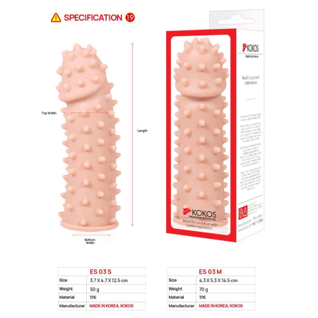 Насадка на член Kokos Extreme Sleeve ES.03 розмір M, потовщувальна, стимулюючий рельєф - фото №5