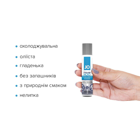 Охолоджувальна змазка на водній основі JO H2O COOLING (30 мл) з ментолом, рослинний гліцерин - фото №2