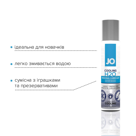 Охолоджувальна змазка на водній основі JO H2O COOLING (30 мл) з ментолом, рослинний гліцерин - фото №3