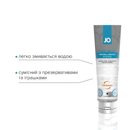 Густий лубрикант на водній основі JO H2O JELLY — ORIGINAL (120 мл), без парабенів та гліколю - фото №3