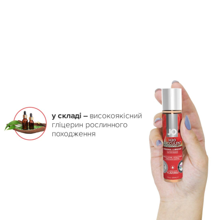 Змазка на водній основі JO H2O — Watermelon (30 мл) без цукру, рослинний гліцерин - фото №4