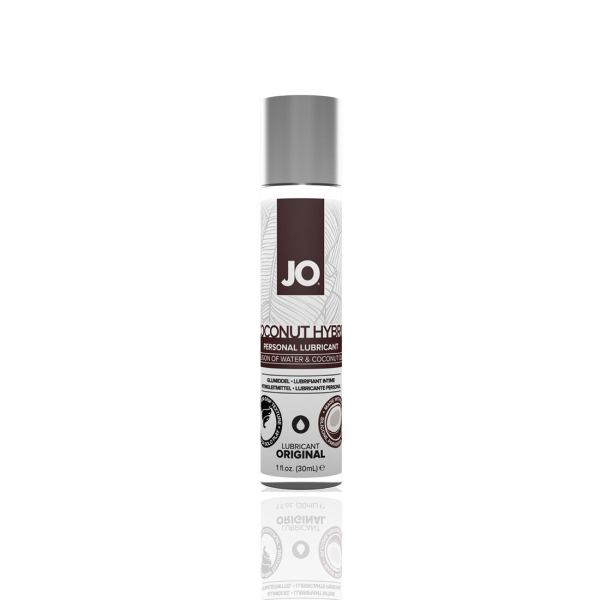 Змазка-крем з кокосовою олією JO Coconut Hybrid ORIGINAL (30 мл) біла - фото