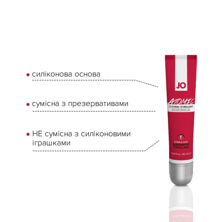 Збудливий гель для клітора JO ATOMIC WARMING (10 мл), розігрівальний - фото №4