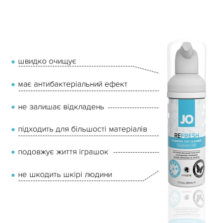 М’яка пінка для очищення іграшок JO REFRESH (50 мл), дезінфекційна, проникає глибоко - фото №3