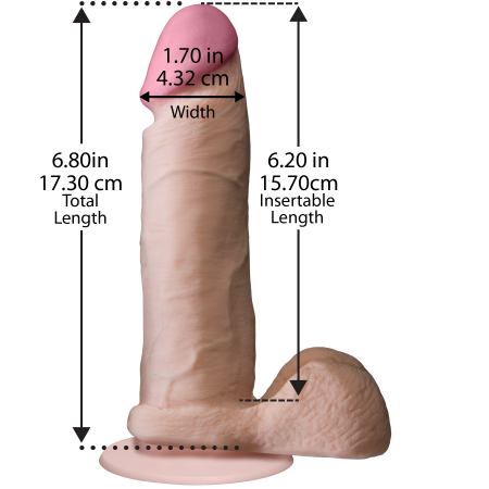 Фалоімітатор Doc Johnson The Realistic Cock 6 inch White – ULTRASKYN, Vack-U-Lock, діаметр 4,3 см - фото №3