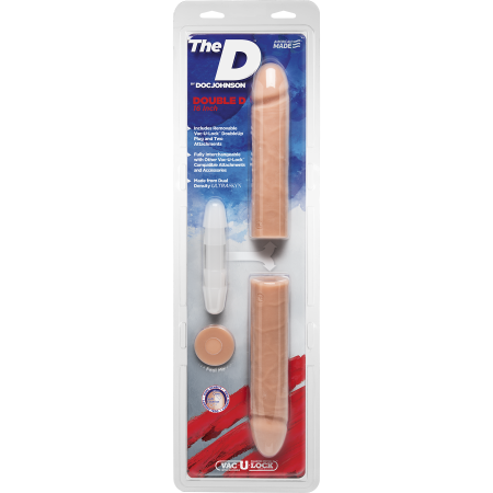 Фалоімітатор подвійний Doc Johnson The D - Double D - 16 Inch - ULTRASKYN, діаметр 4,4 см, Vack-U-Lo - фото №5