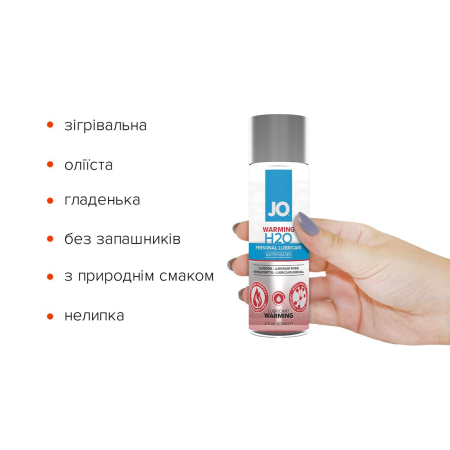 Зігрівальна змазка на водній основі JO H2O WARMING (60 мл) з екстрактом перцевої м’яти №2