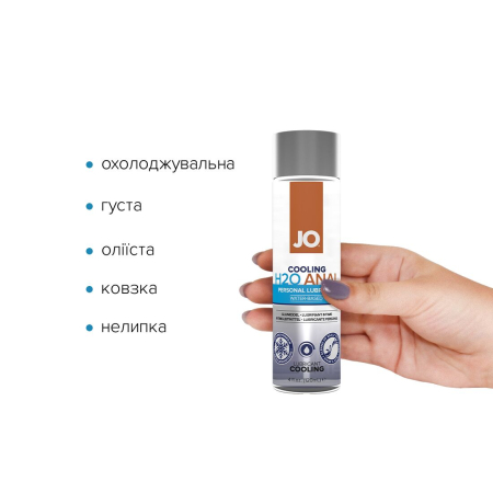 Анальна змазка JO ANAL H2O — COOLING (120 мл) охолоджувальна, на водній основі №2