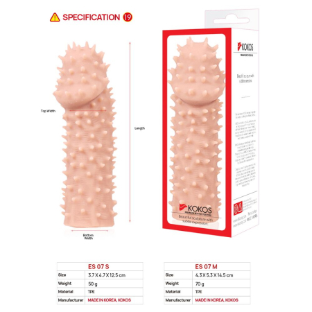 Насадка на член Kokos Extreme Sleeve ES.07 розмір M, потовщувальна, стимуляція точки G - фото №4