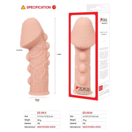 Насадка на член Kokos Extreme Sleeve ES.09 розмір M, потовщуюча, стимулюючий рельєф - - фото №5
