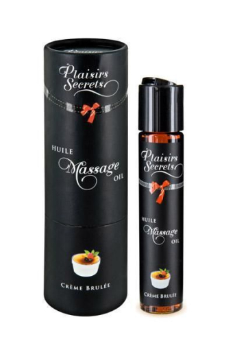 Масажна олія Plaisirs Secrets Creme Brulee (59 мл) з афродизіаками їстівна, подарункове паковання - фото