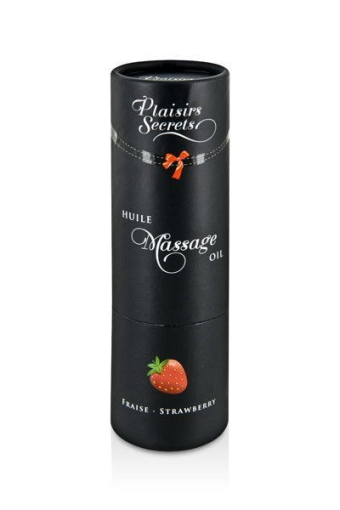 Масажна олія Plaisirs Secrets Strawberry (59 мл) з афродизіаками, їстівна, подарункова упаковка - фото №3