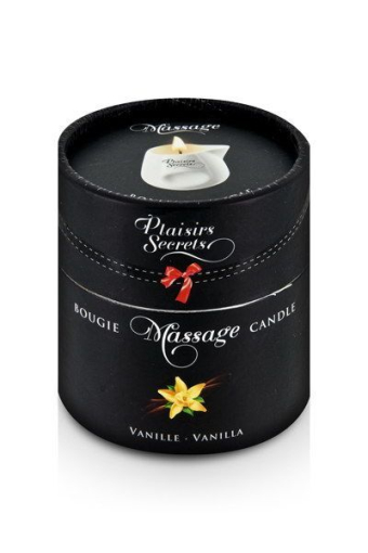 Масажна свічка Plaisirs Secrets Vanilla (80 мл) подарункове паковання, керамічний посуд - фото №3