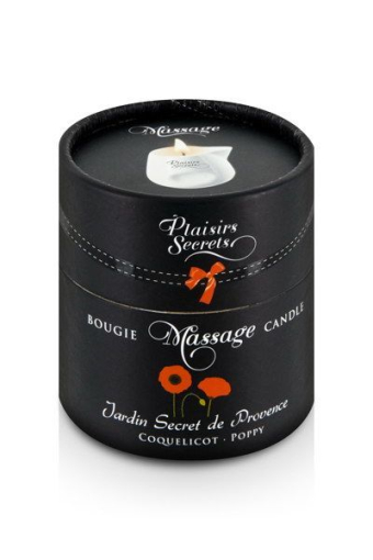 Масажна свічка Plaisirs Secrets Poppy (80 мл) подарункова упаковка, керамічний посуд - фото №3