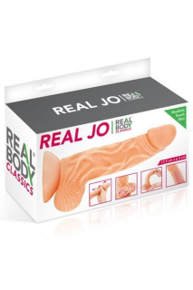 Фалоімітатор із рухомою крайньою плоттю Real Body — Real JO, діаметр 4 см, TPE - - фото №3